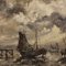 Emile Lammers, Paesaggio marino con barche, 1960, Olio su tela, con cornice, Immagine 10