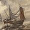 Emile Lammers, Seascape with Boats, 1960, Oil on Canvas, Framed 9