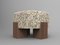 Cassette Pouf in Kirkby Design Scribble Monochrome Fabric and Smoked Oak by Alter Ego for Collector, Image 1