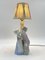 Table Lamp with Porcelain Foot in Shape a Kissing Lover from Heubach Brothers, Germany, 1920s 3