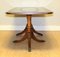 Antique Brown Mahogany & Green Leather Top Coffee Table on Tripod Legs from Bevan Funnell 4