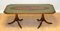 Antique Brown Mahogany & Green Leather Top Coffee Table on Tripod Legs from Bevan Funnell 1
