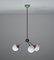 Lampada da soffitto vintage in ottone a tre luci, Italia, anni '50, Immagine 1