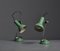 Vintage Green Table Lamps with Steel Details, 1970s, Set of 2 1