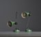 Vintage Green Table Lamps with Steel Details, 1970s, Set of 2 2