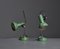 Vintage Green Table Lamps with Steel Details, 1970s, Set of 2 6