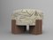 Cassette Pouf in Graffito Linen Onyx Fabric and Smoked Oak by Alter Ego for Collector 1