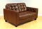 Chesterfield Style Brown Leather 2-Seater Sofa in the style of Knoll 4