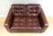 Sofá de dos plazas de cuero marrón estilo Chesterfield al estilo de Knoll, Imagen 2