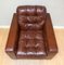 Chesterfield Style Brown Leather Armchair in the style of Knoll, Image 2