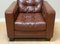 Chesterfield Style Brown Leather Armchair in the style of Knoll, Image 7