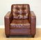 Chesterfield Style Brown Leather Armchair in the style of Knoll, Image 1