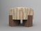 Cassette Pouf in Intargia Buff Fabric and Smoked Oak by Alter Ego for Collector 1