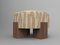 Cassette Pouf in Intargia Buff Fabric and Smoked Oak by Alter Ego for Collector, Image 1