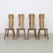 Brutalist Dining Chair in Oak by De Puydt, 1970s, Set of 4, Image 1