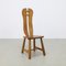 Brutalist Dining Chair in Oak by De Puydt, 1970s, Set of 4 2