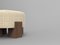 Cassette Pouf in Serai Alabaster Fabric and Smoked Oak by Alter Ego for Collector 2