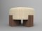 Cassette Pouf in Serai Alabaster Fabric and Smoked Oak by Alter Ego for Collector 1