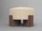 Cassette Pouf in Serai Alabaster Fabric and Smoked Oak by Alter Ego for Collector, Image 1
