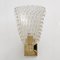 Art Deco Style Brass and Pulegoso Murano Glass Sconces by Barovier & Toso, 1990, Set of 2, Image 3