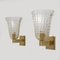 Art Deco Style Brass and Pulegoso Murano Glass Sconces by Barovier & Toso, 1990, Set of 2 5