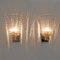 Art Deco Style Brass and Pulegoso Murano Glass Sconces by Barovier & Toso, 1990, Set of 2 2