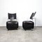 Oskar Leather Lounge Chairs by Harri Korhonen, 1980s, Set of 2, Image 1