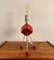 American Red & Cream Atomic Tripod Dice Table Lamp, 1950s 1