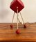 American Red & Cream Atomic Tripod Dice Table Lamp, 1950s 6