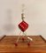 Lámpara de mesa Dice atómica estadounidense en rojo y crema, años 50, Imagen 9