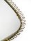 Small Mid-Century Wall Mirror with Frame with Gold Colored Metal Loops, 1950s, Image 15