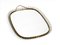 Small Mid-Century Wall Mirror with Frame with Gold Colored Metal Loops, 1950s 3