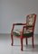 Danish Rococo Style Red Stained Armchair, Early 20th Century 11