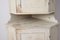 Antique Northern Swedish Gustavian Style Country House White Corner Cabinet 11