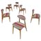 Italian Mid-Century Modern Wooden Chairs with Missoni Fabric, 1960s, Set of 6 1