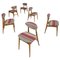 Italian Mid-Century Modern Wooden Chairs with Missoni Fabric, 1960s, Set of 6, Image 1