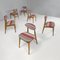 Italian Mid-Century Modern Wooden Chairs with Missoni Fabric, 1960s, Set of 6 2