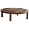 Danish Modern Round Coffee Table with Ceramic Tiles attributed to Sallingeboe, 1981 1