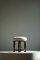 Reposapiés danés Art Déco redondo con asiento de lana de cordero, años 40, Imagen 3