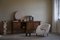 Reposapiés danés Art Déco redondo con asiento de lana de cordero, años 40, Imagen 8