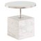 White Marble and Nickel Side Table by Thai Natura, Image 1