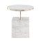 White Marble and Nickel Side Table by Thai Natura, Image 4