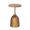 Natural Wood and Golden Metal Side Table by Thai Natura 2