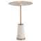 White Marble and Golden Metal Side Table by Thai Natura 1