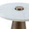 White Marble and Antique Gold Aluminum Side Table by Thai Natura 2