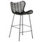 Black Wicker and Metal Stool by Thai Natura 1