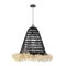 Black Sisal and Beige Synthetic Ceiling Lamp by Thai Natura 2