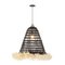 Black Sisal and Beige Synthetic Ceiling Lamp by Thai Natura 3