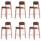 Chaises de Comptoir Residence 65 Rouge Brique par Kann Design, Set de 6 1