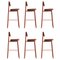 Brick Red Residence 75 Counter Chairs by Jean Couvreur for Kann Design, Set of 6 1